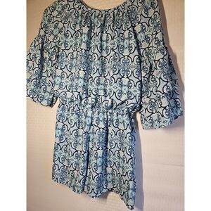 Takara Girls,‎ Dressy Romper, XL, Nautical Summer Off Shoulders